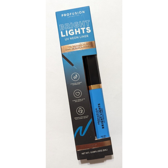 4/$20 Profusion Cosmetics Bright Lights UV Neon Liner Fine Tip in Bolt Blue - Picture 4 of 7